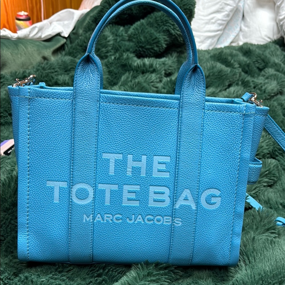 Marc Jacobs Blue Medium Leather Tote Bag